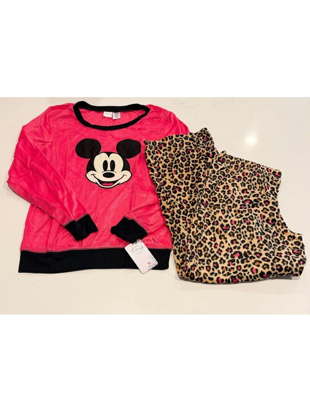 Disney Mickey Mouse Red Animal Print Pajama Set